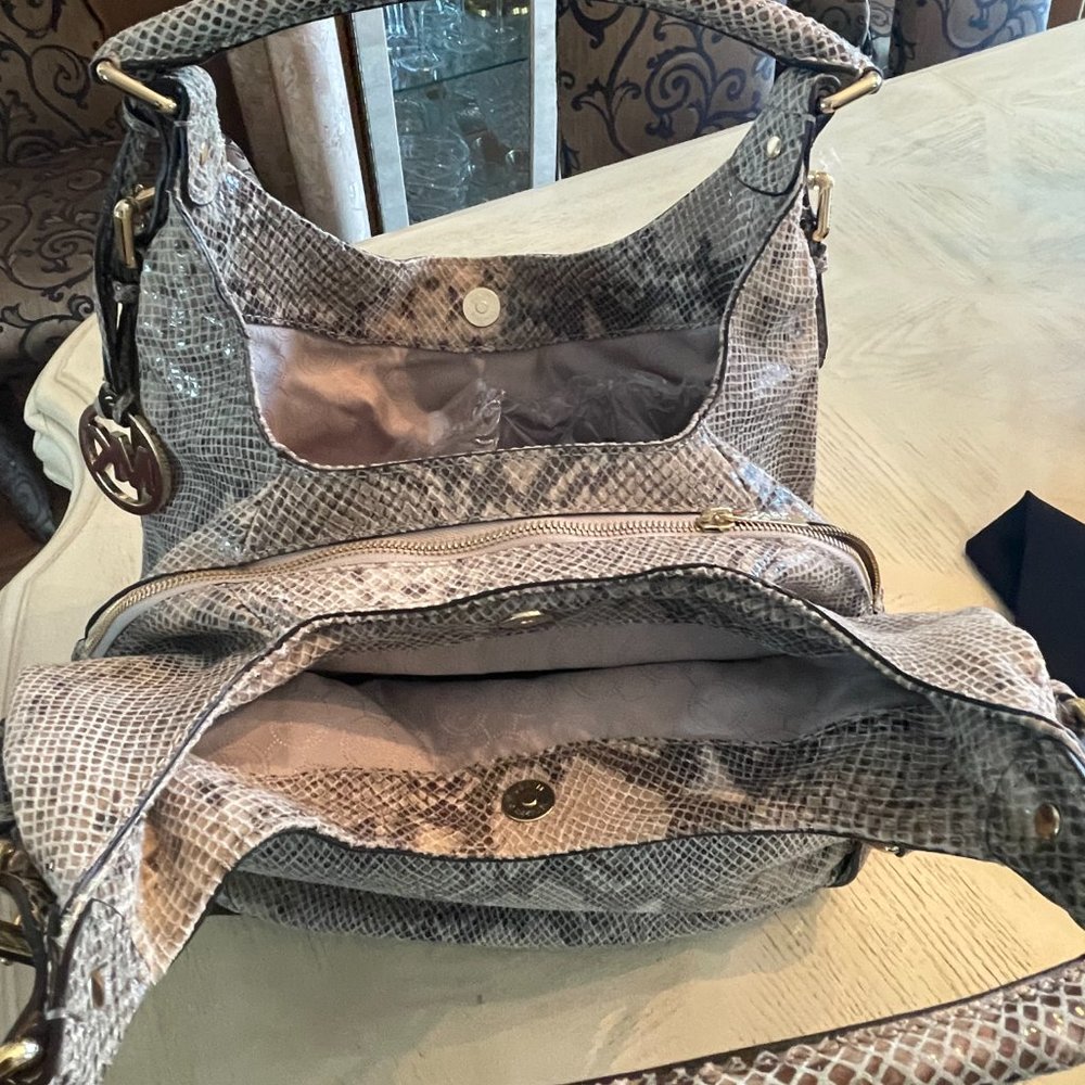 Michael Kors Leather Animal Print Handbag - Picture 5 of 8